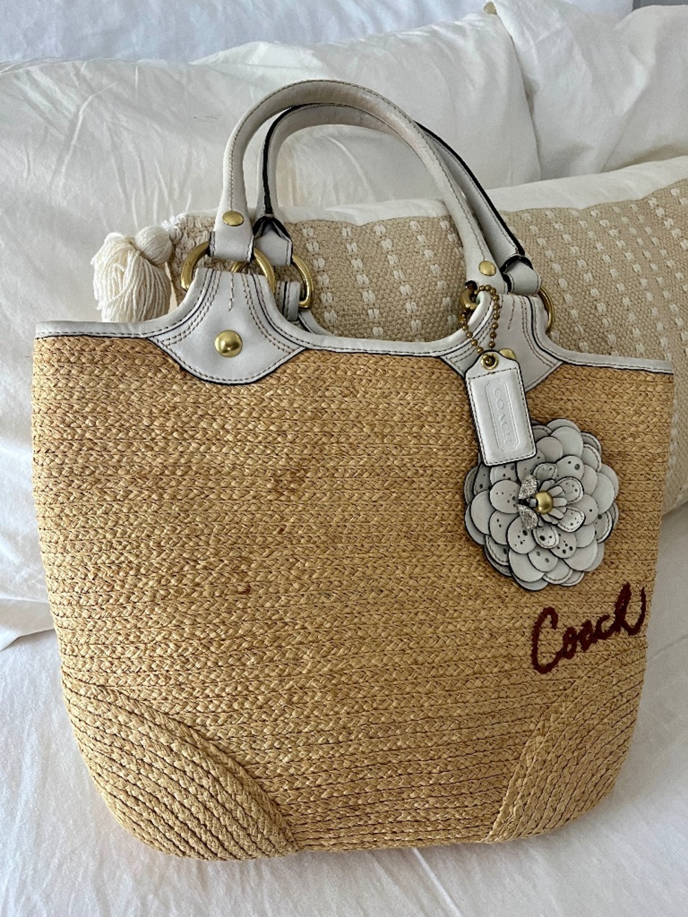 Coach Bleecker Straw Tote